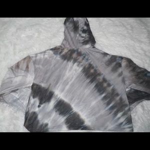 Bebe Sport Women's Tie Dye Hoodie Long Sleeve Gray BB2355A Size Large $89